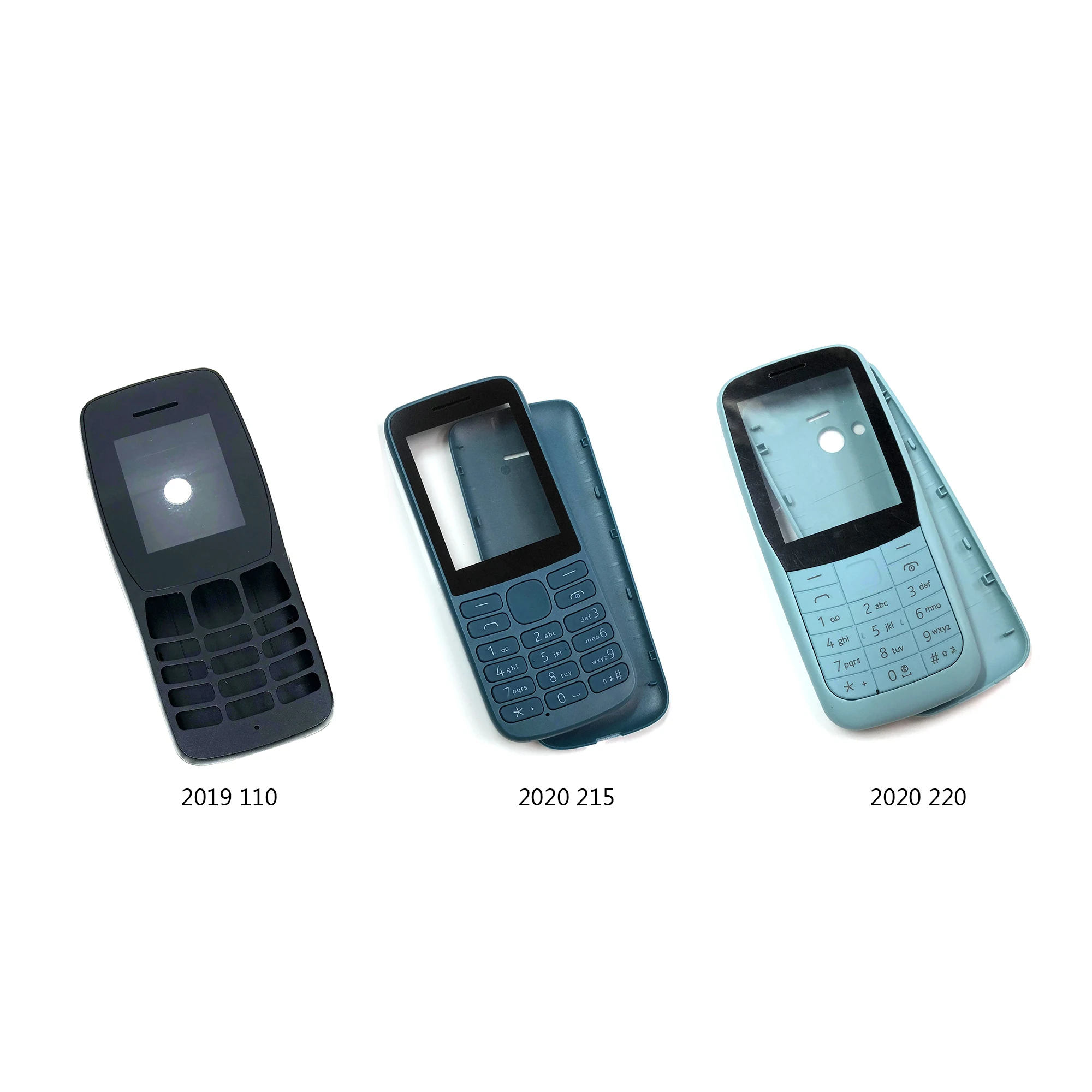 2020 За Nokia 2019 110 4G Корпуса на мобилен телефон 215 220 4G Калъф за носене на батерията Капак на задната врата Клавиатура в пълен комплект