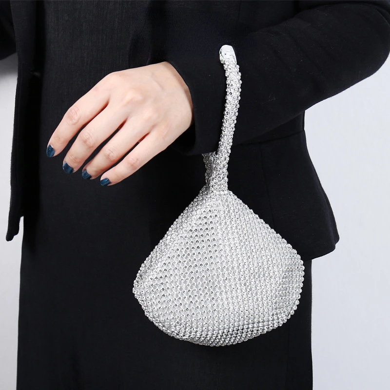 Кристали, Дамски Метална Вечерна Чанта-клатч, Модни Дамски Diamond супер мини чанта за сватбената чанта