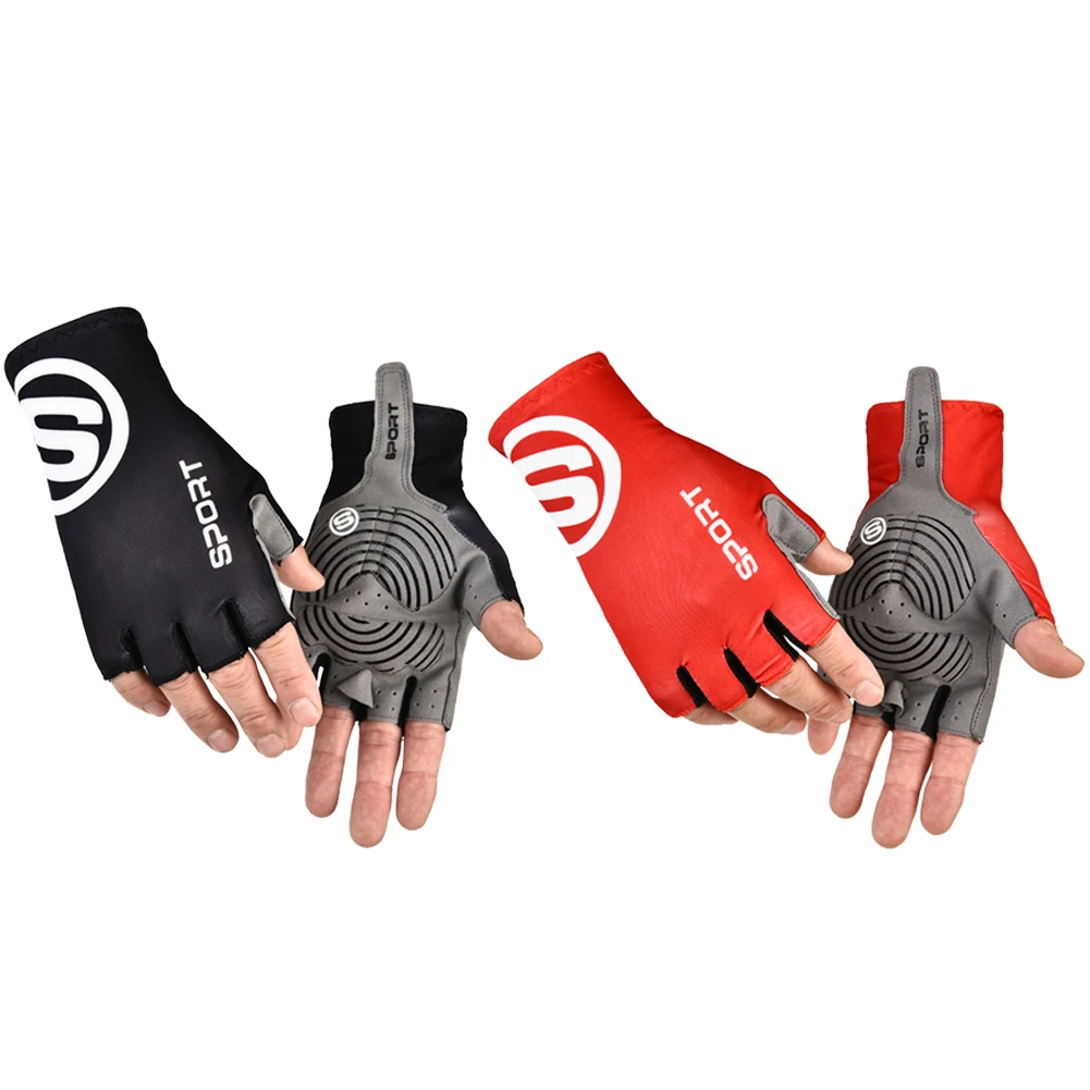 Ледени Копринени женски Мъжки ръкавици Дишащи спортни велосипедни ръкавици на полпальца