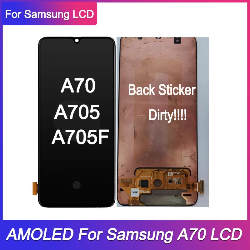 Оригинален AMOLED на Samsung Galaxy A70 A705 A705F LCD дисплей със сензорен екран в събирането, Дигитайзер