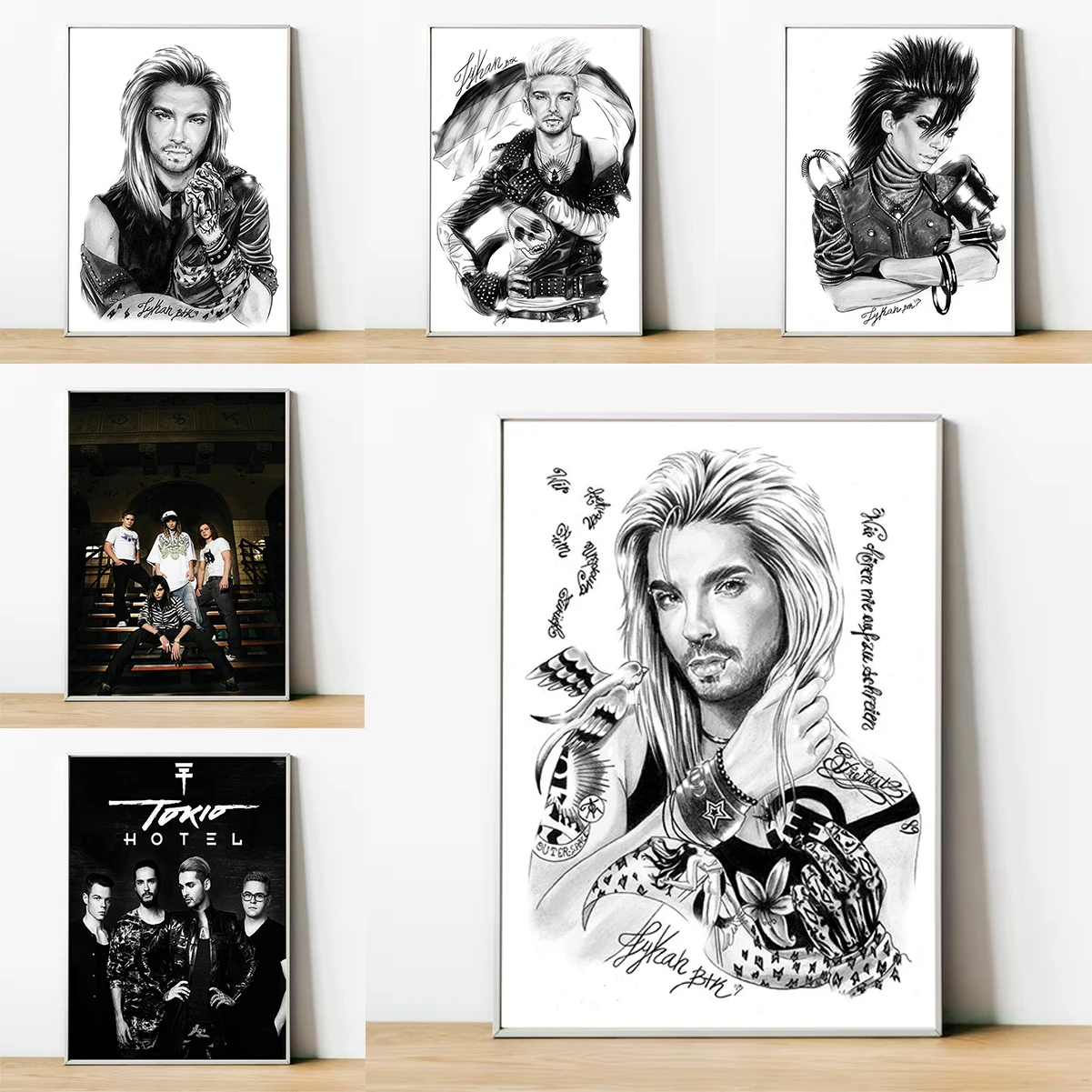Плакати за декора на стените на Tokio Hotel Band, декорации за дома в стаята, страхотни снимки, модерна декорация на хола, Платно арт