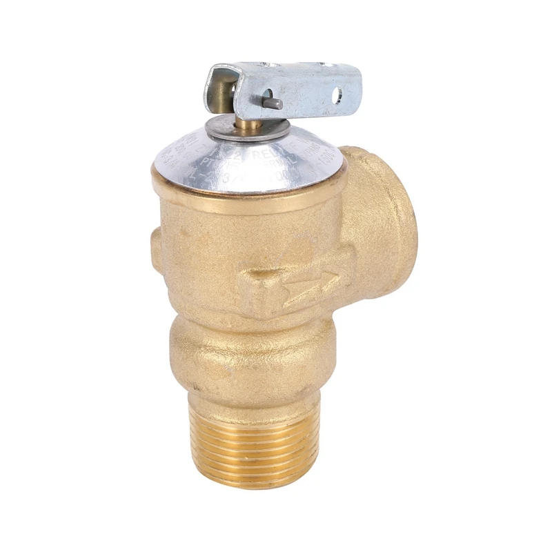 Предпазен клапан на Бойлера американския стандарт NPT 3/4 инча, не съдържа олово, Предпазен вентил от месинг 150 Паунда На квадратен инч, Предпазен клапан за понижаване на налягането